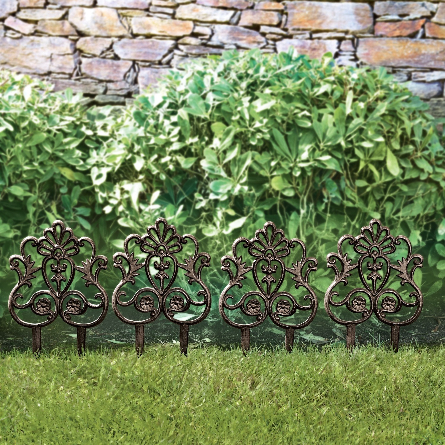 Tuinornament set van 4 Rouet