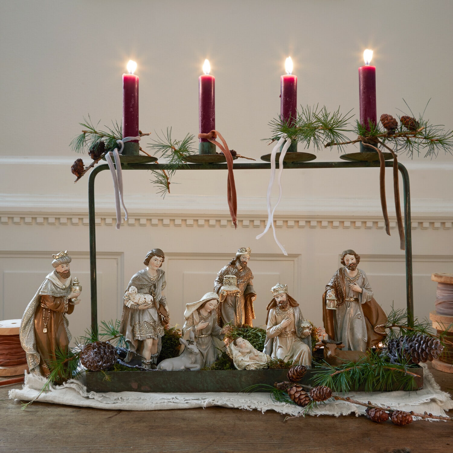 Kerststalfiguurtje set van 9 Caprinas