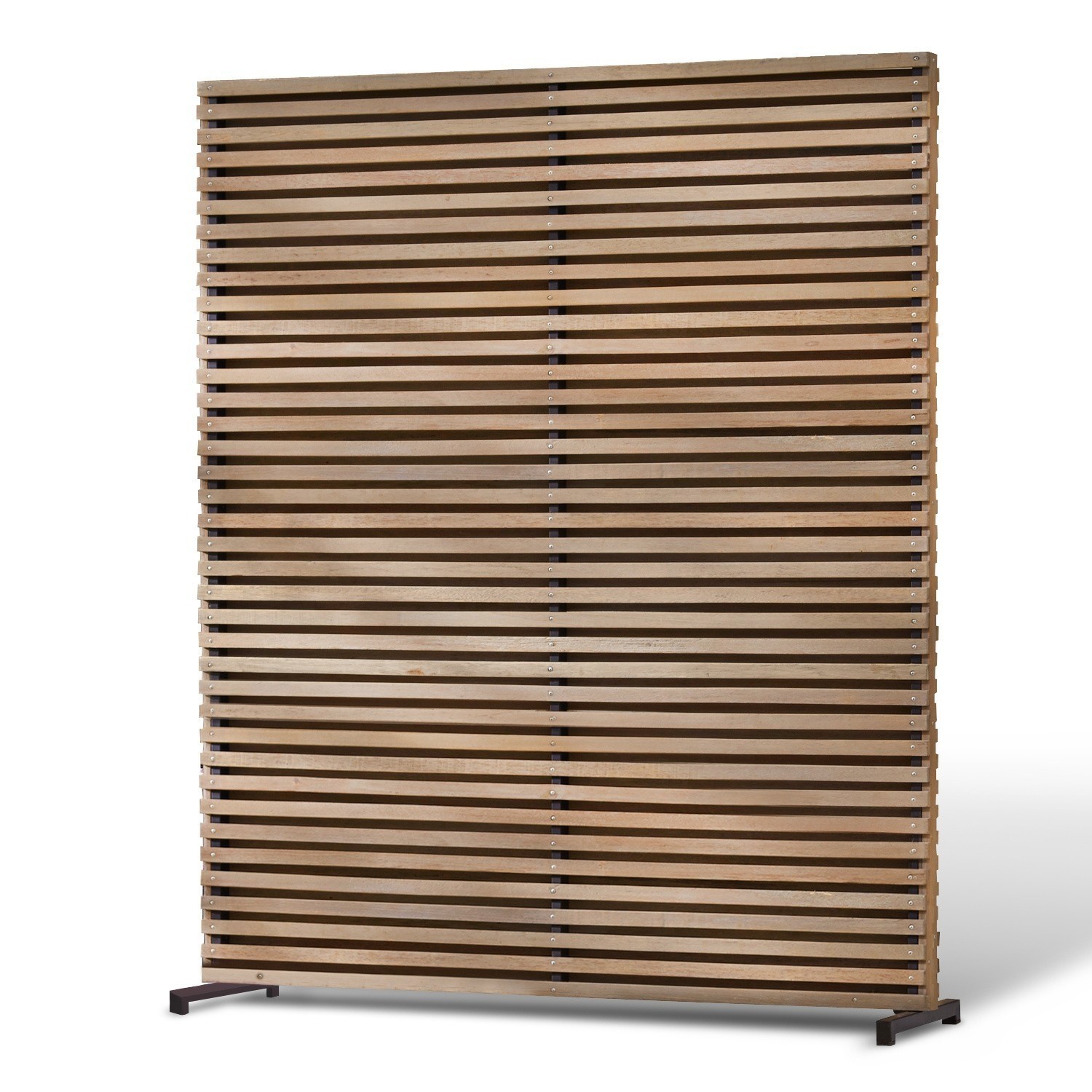 Roomdivider Derby Decoratief houten paneel in natuurlijke kleur met metalen poten voor binnen en buiten