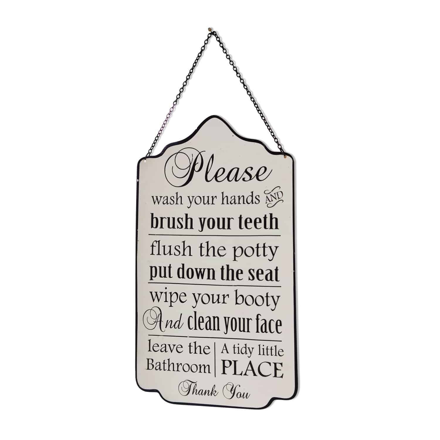 Decoratiebord Bathroom Rules