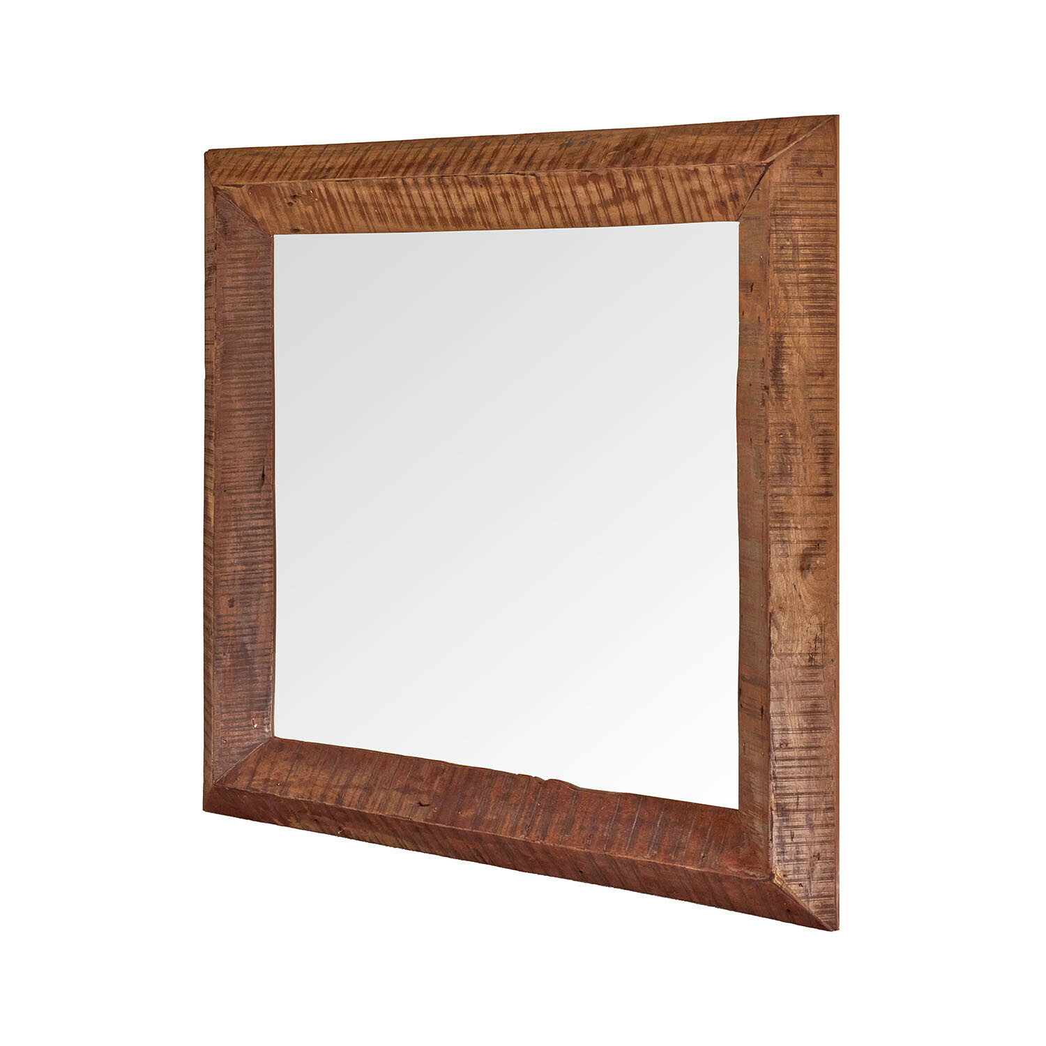 Vierkante spiegel met rustieke donkere houten lijst voor interieurdecoratie