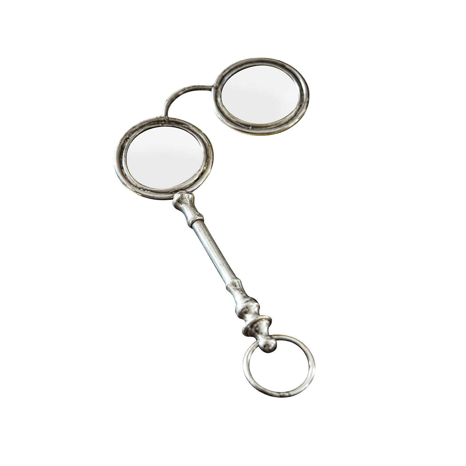 Decoratief vergrootglas Loisy Zilverkleurige metalen leesbril met ronde glazen en decoratieve vintage brug