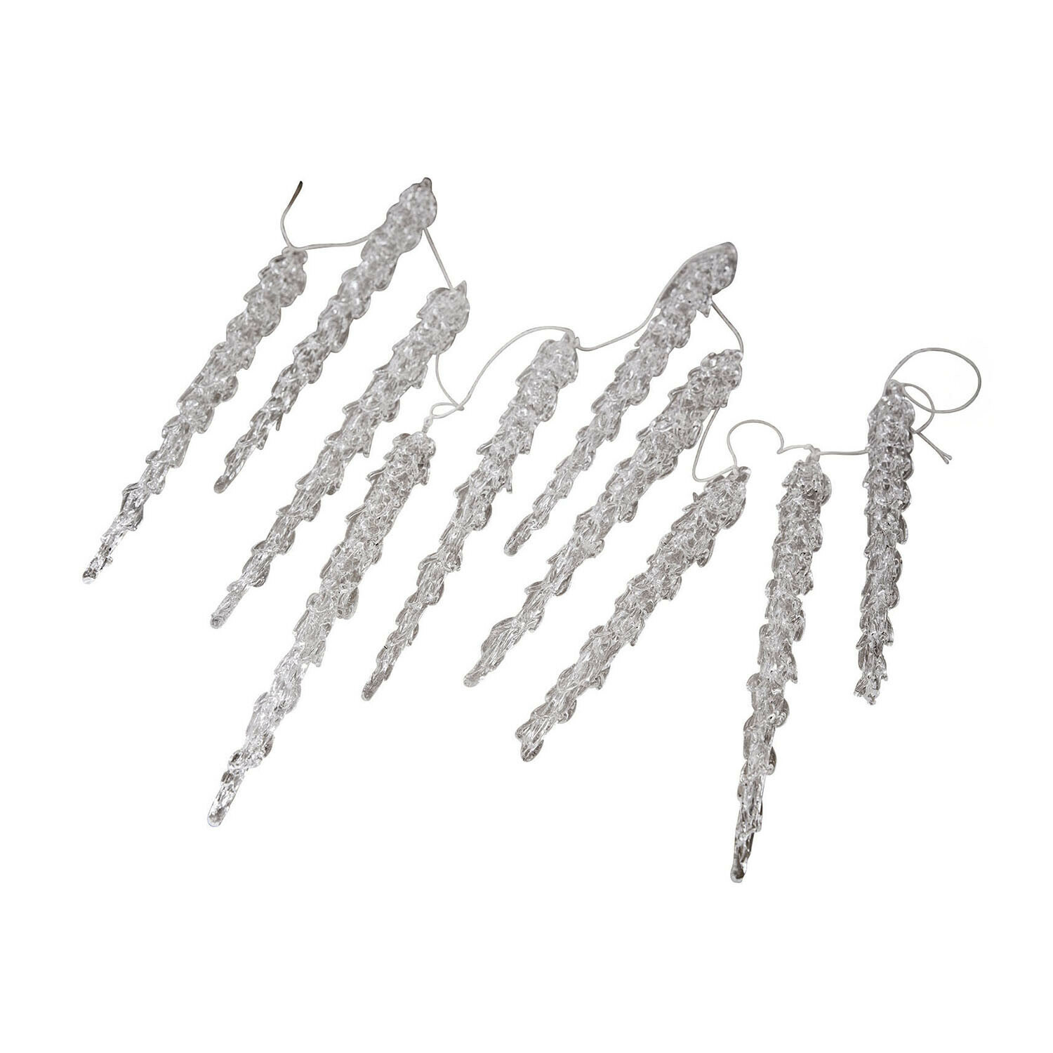Guirlande Zalitha Decoratieve transparante glazen ijspegels aan draad voor feestelijke verlichting en winterdecoratie