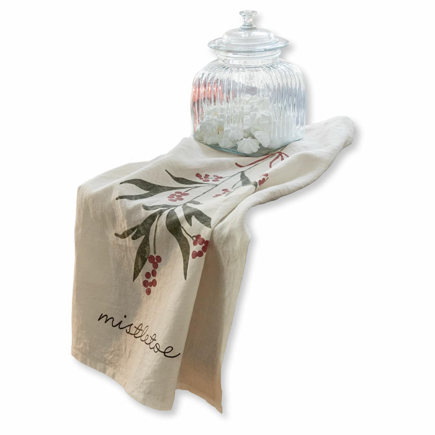 Theedoek set van 2 Mistletoe