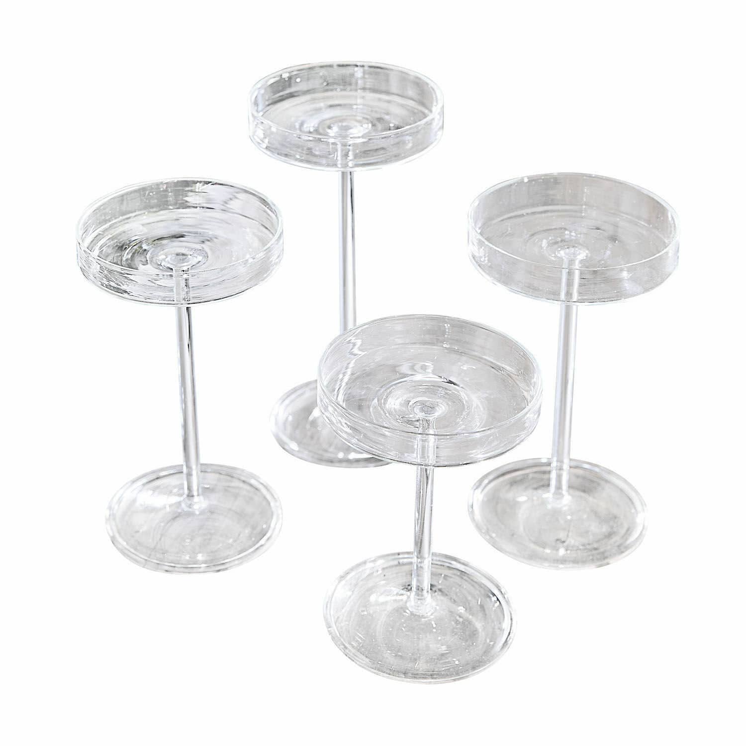Kaarsenhouders set van 4 Midvale Transparante glazen standaards op voet voor decoratie en productpresentatie